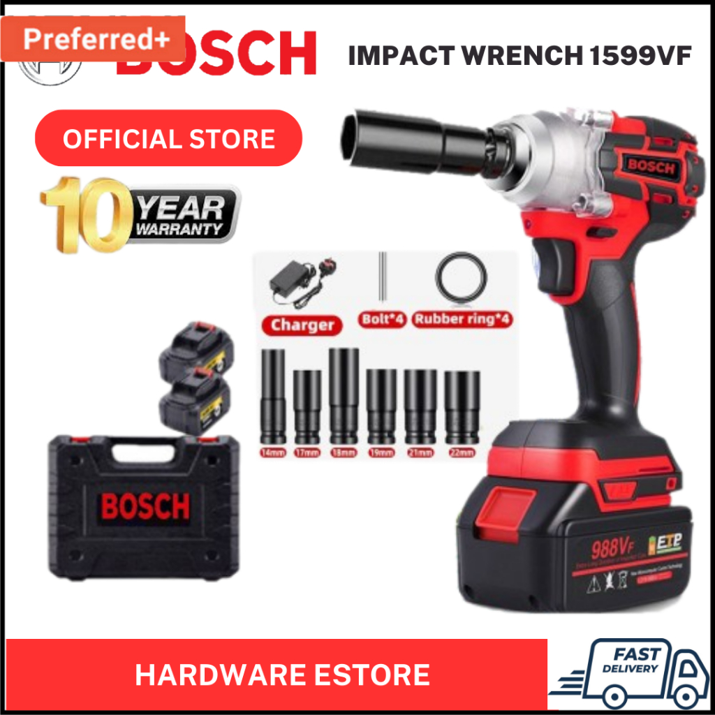 BOSCH 1599VF 3in1 Impact Wrench 880N.m 6 Size Cordless Electric Impact