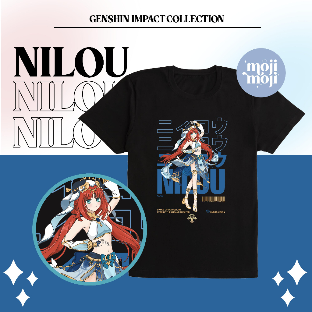 GENSHIN IMPACT NILOU Shirt in Black / White / Navy | Shopee Philippines