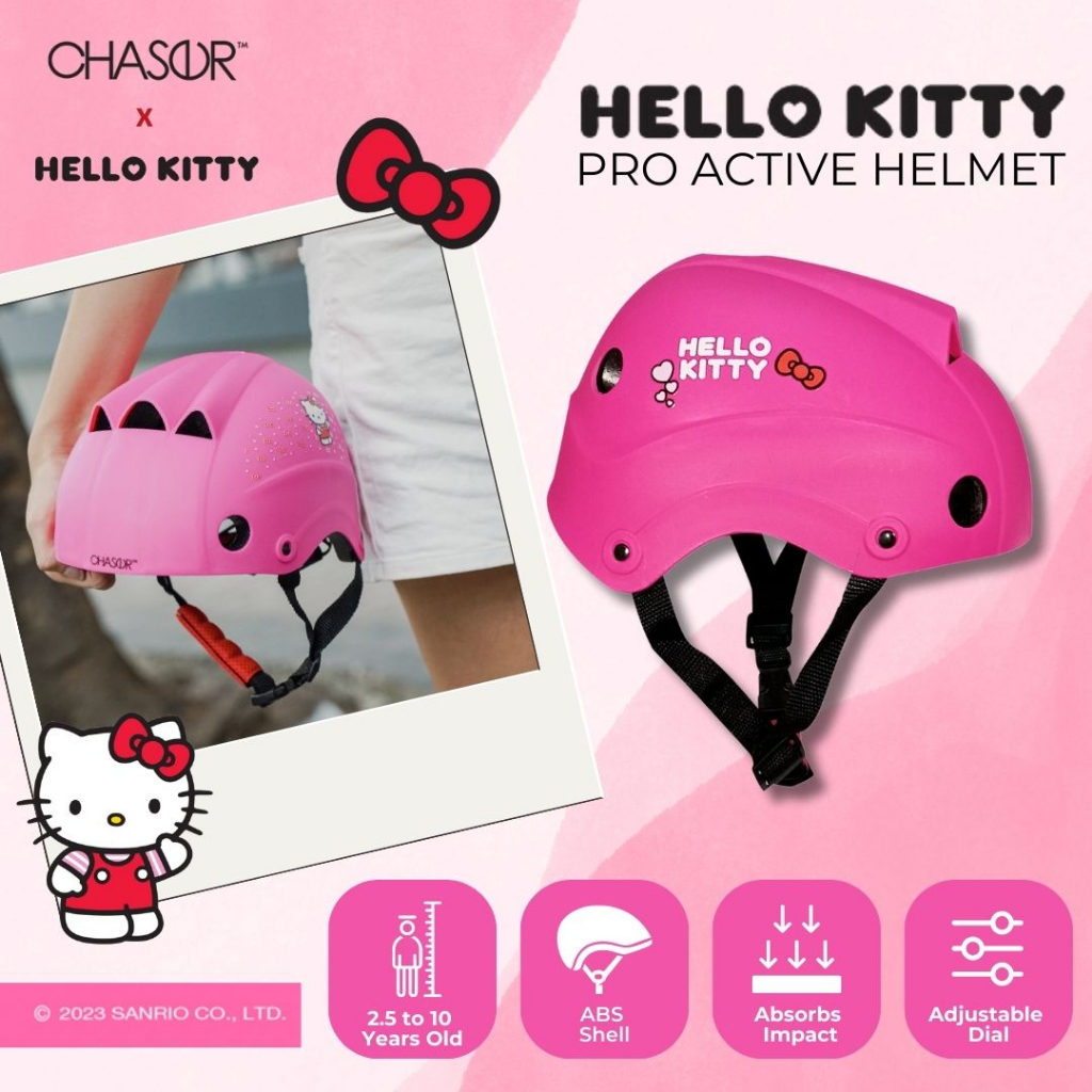 Chaser Hello Kitty Kids Active Helmet for Skate Scooter Bike Helmet for ...