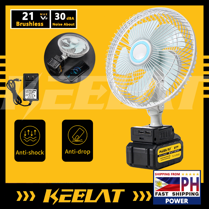 KEELAT 5/6/8 inch Camping Portable Fan High Power Outdoor Desktop Cooling Fans Shopee Philippines