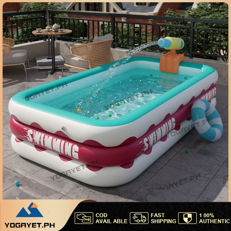 Inflatable Swimming Printing Pool For Kids Pools Outdoor Family Lounge Pool  Thickened Double Layer