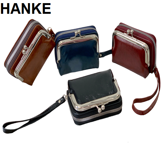 HANKE Wristlet Card Wallet Organizer With Clip Coin Purse Leather ...