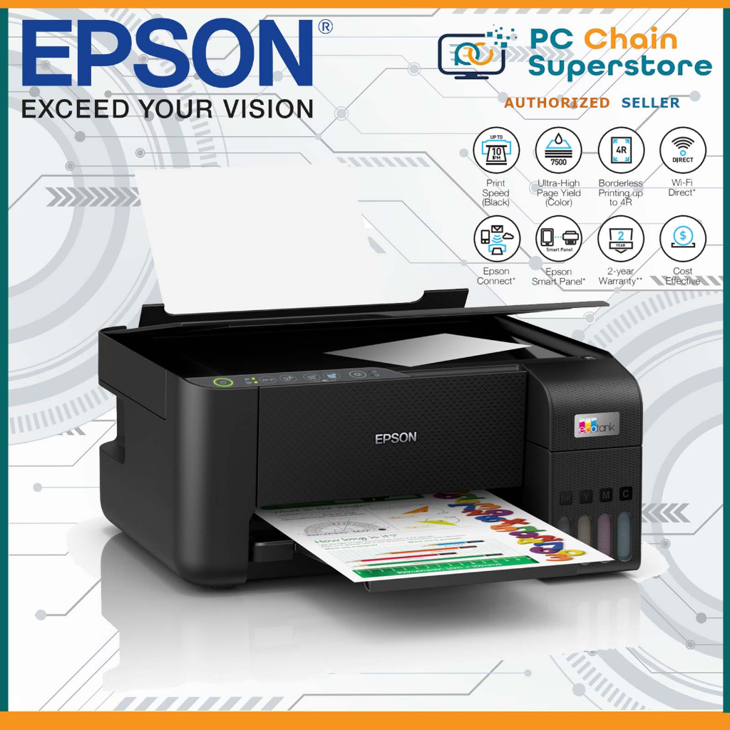 Epson Ecotank L3250 A4 Wi Fi All In One Print Scan Copy Ink Tank Multi Function Printer 