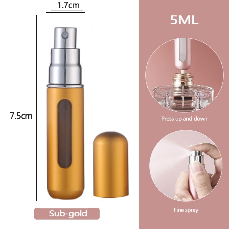 5ml Portable Mini Refillable Perfume Bottle With Spray Scent Pump Empty Cosmetic Containers 7513