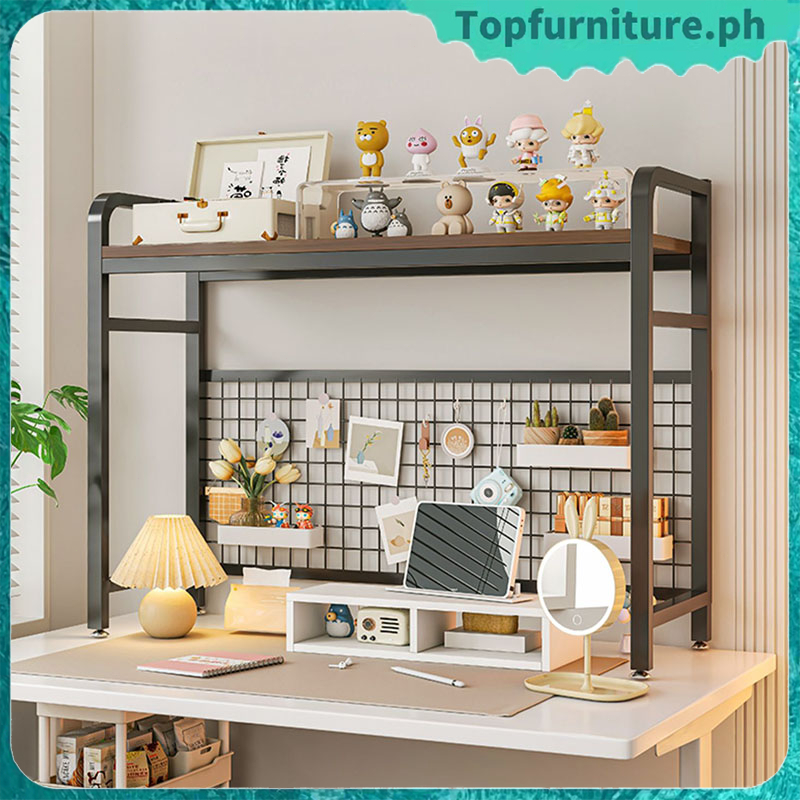 TOP Metal Desktop Rack Tabletop Storage Organizer for Computer Desk