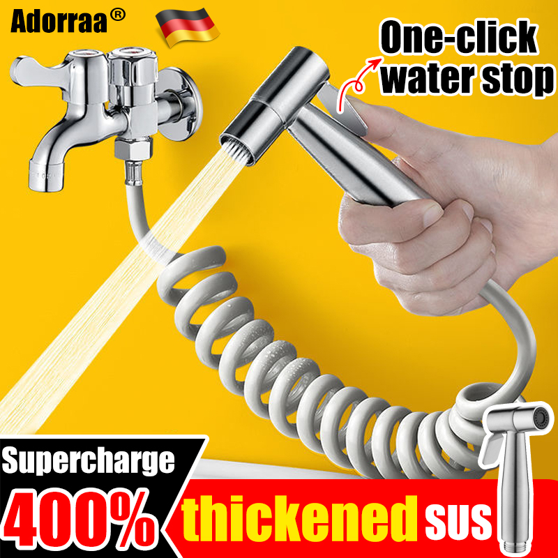 Stainless Steel Bidet Spray Set heavy duty For Bathroom with holder 2m