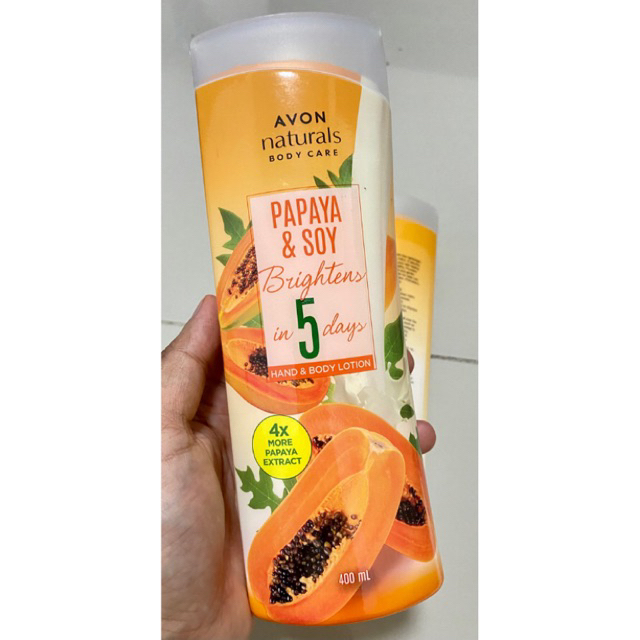 Avon Naturals Papaya And Soy Milk Hand And Body Lotion Whitening And