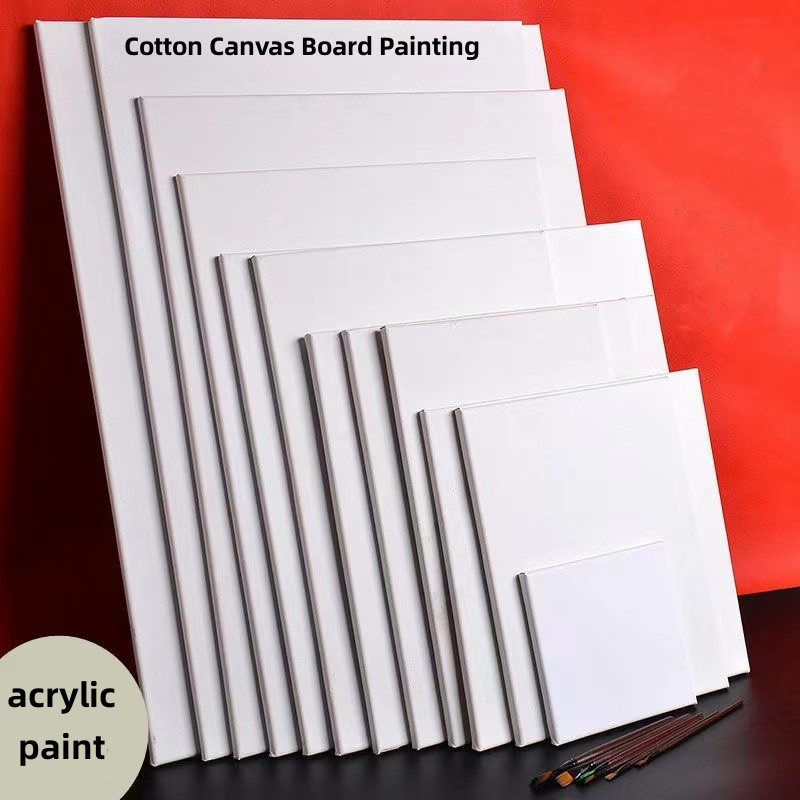 10 Pack Mini Canvas Panels 4 inch x 4 inch, 100% Cotton White Blank Mini Small Stretched Canvas Boards for Painting Craft Drawing Small Acrylics