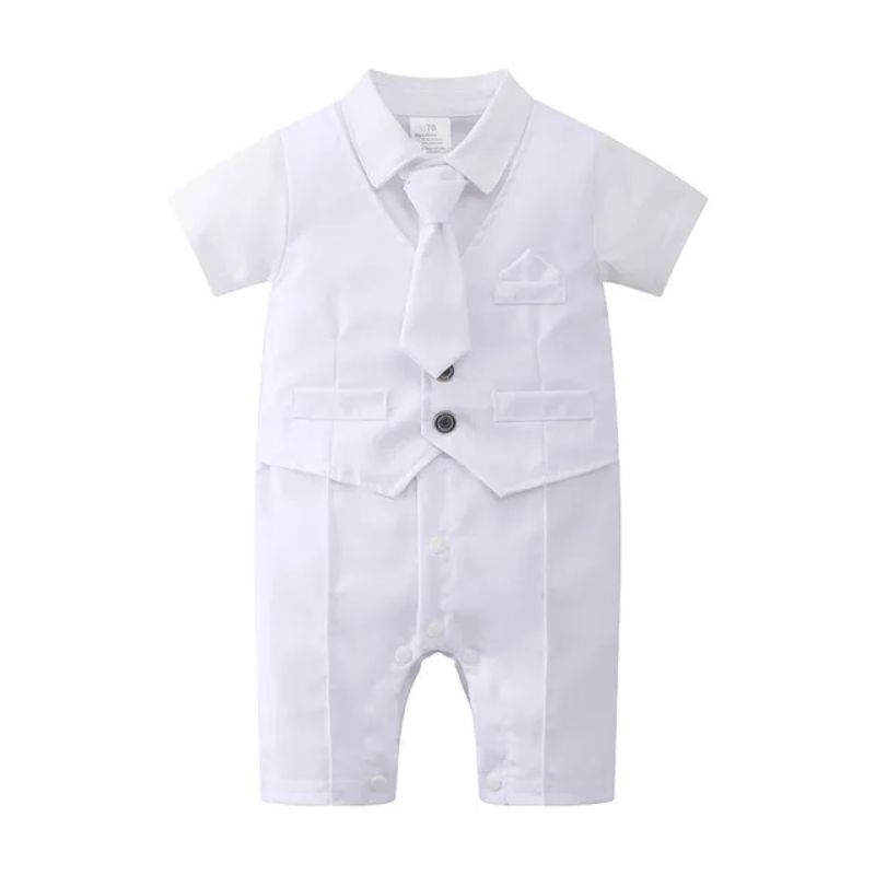 Boss Baby White Gentleman Suit for Baby Boy's Dedication Christening