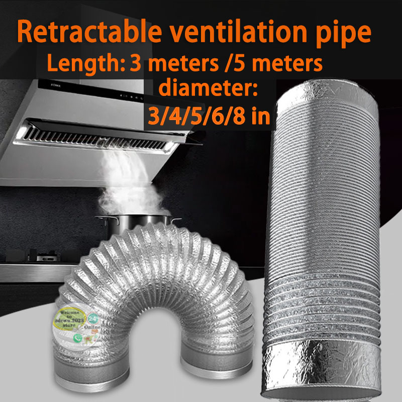3 m 5 m retractable double aluminum foil exhaust fan duct hose Kitchen