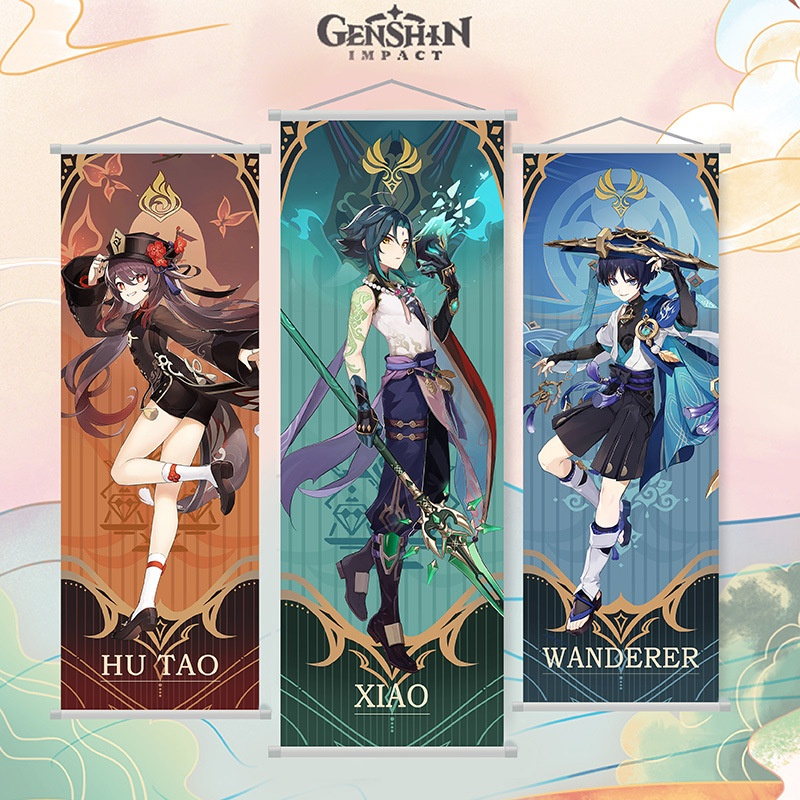 Genshin Impact Murals Zhongli Keqing Hu Tao Xiao Klee Game Characters