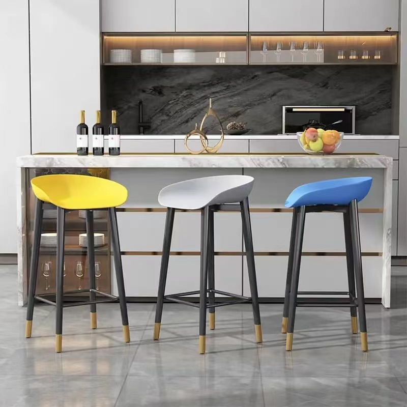 Bar Stool Chair Home High Chair Nordic Log Stool Chair Milk Tea Shop