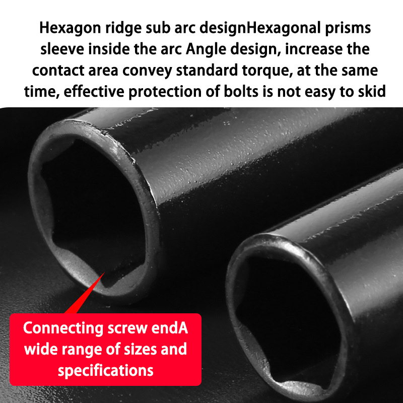 8mm/10mm CR-V Hexagonal Socket Extended Electric Bit Hex Socket Set ...