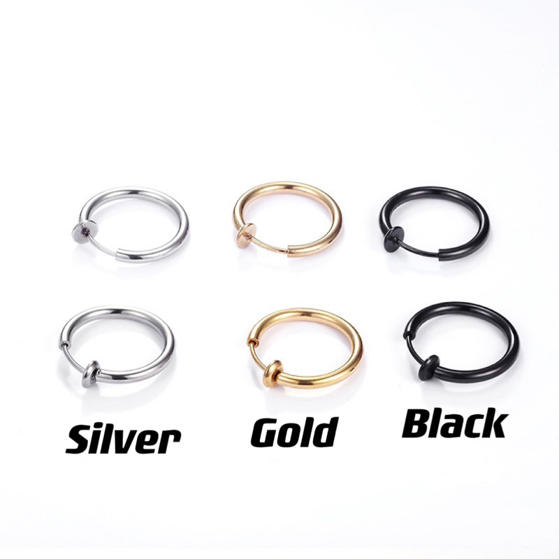 10pcs/pad stainless steel no fade spring ear clip earring | Shopee ...