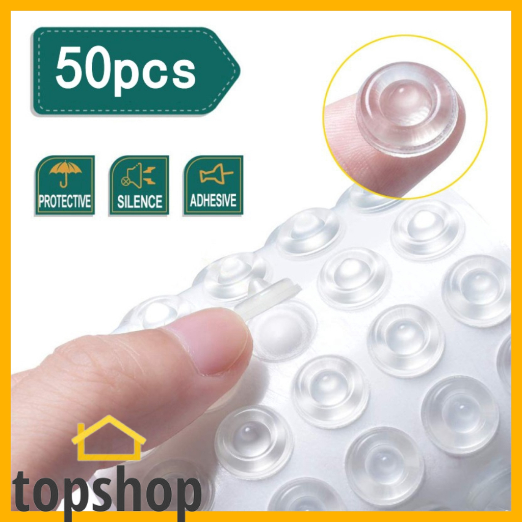 TOPSHOP 50PCS Mini Self Adhesive Transparent Silicone Furniture Pads ...