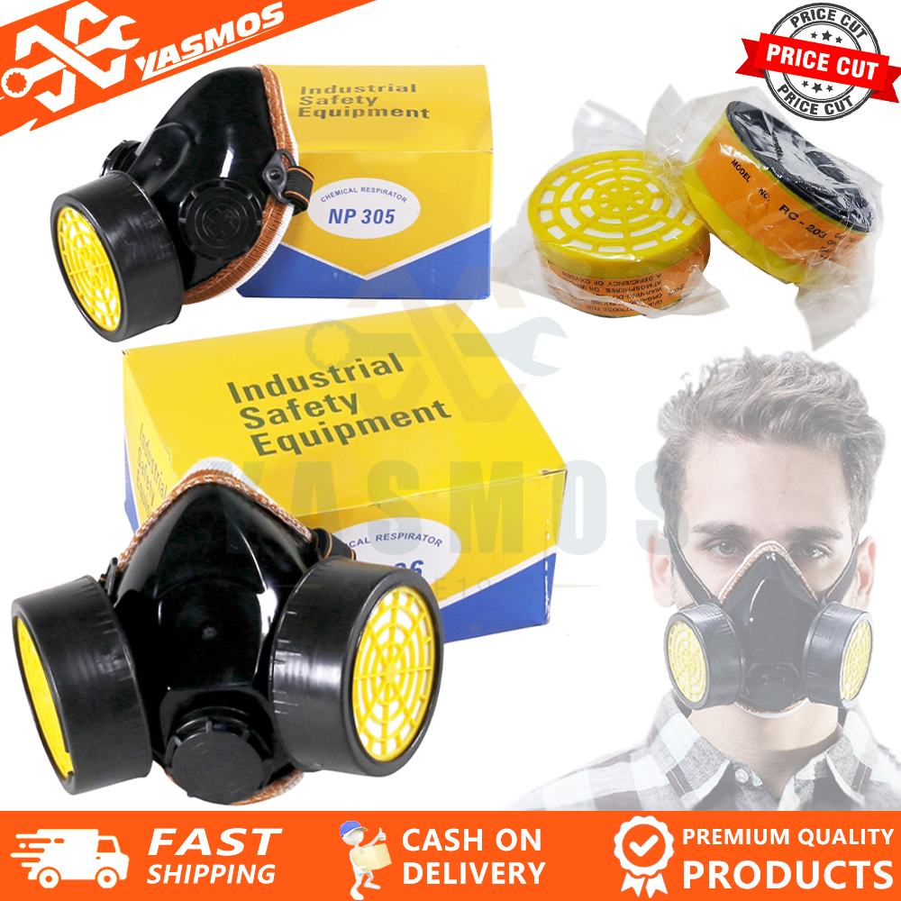 305 306 Chemical Cartridge Respirator Filter Single or Dual/ Dust Mask