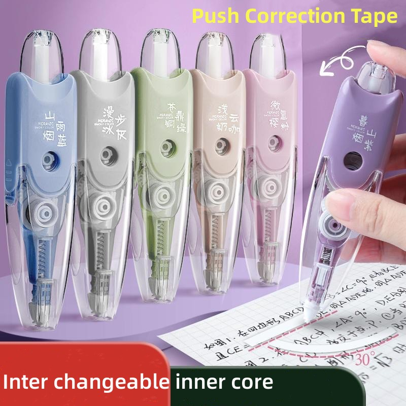 6M Correction Tape Retractable Refillable Press Type Push Correction ...