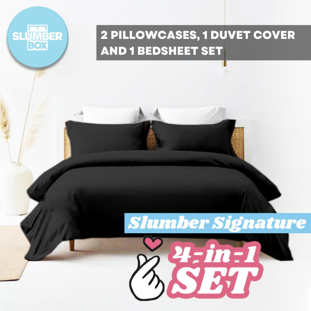 Slumber Box 4 in 1 Bedsheet Set Bedsheets (2 Pillowcase + Fitted Sheet
