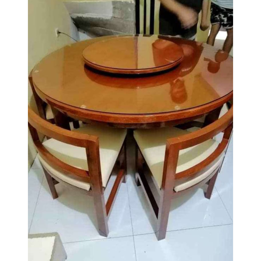 Round spacesaver and dining dinner set table with chairs Shopee