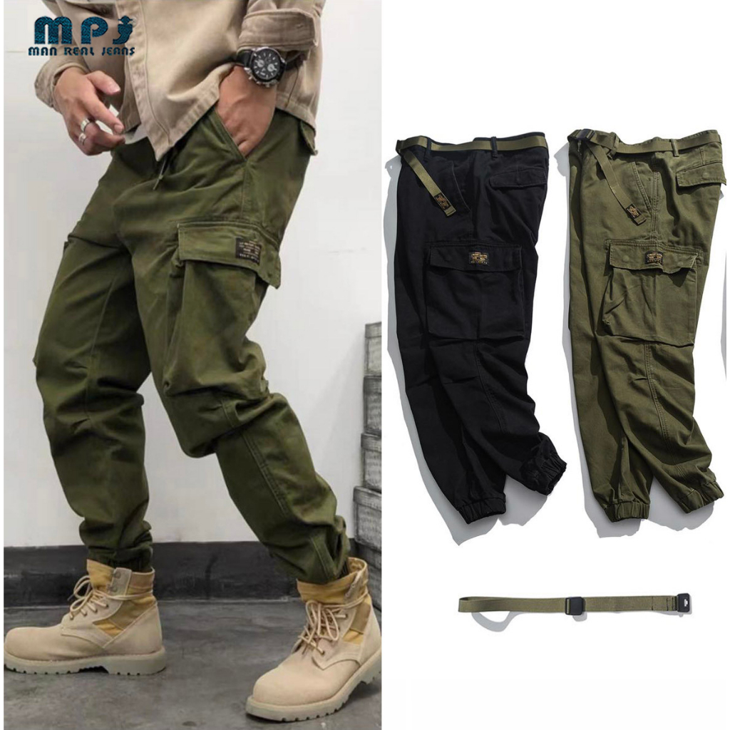 MPJ Multi Pocket Cargo pants for man outdoor overalls Jogger with Belt ...