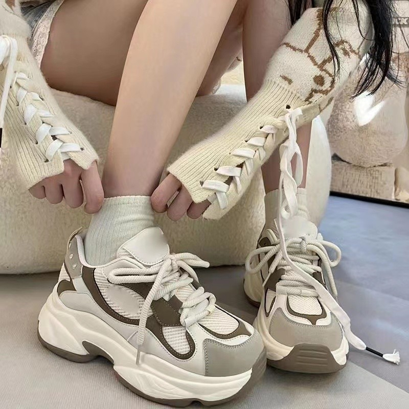 Fashion WHite Shoes Korea Casual Thick bottom Sneakers For WOmen ...