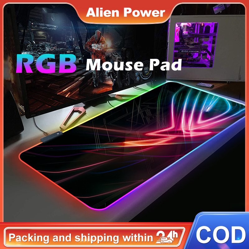 RGB Mouse Pad With Colorful LED Light Soft Large Gaming Mouse Pad XT ...