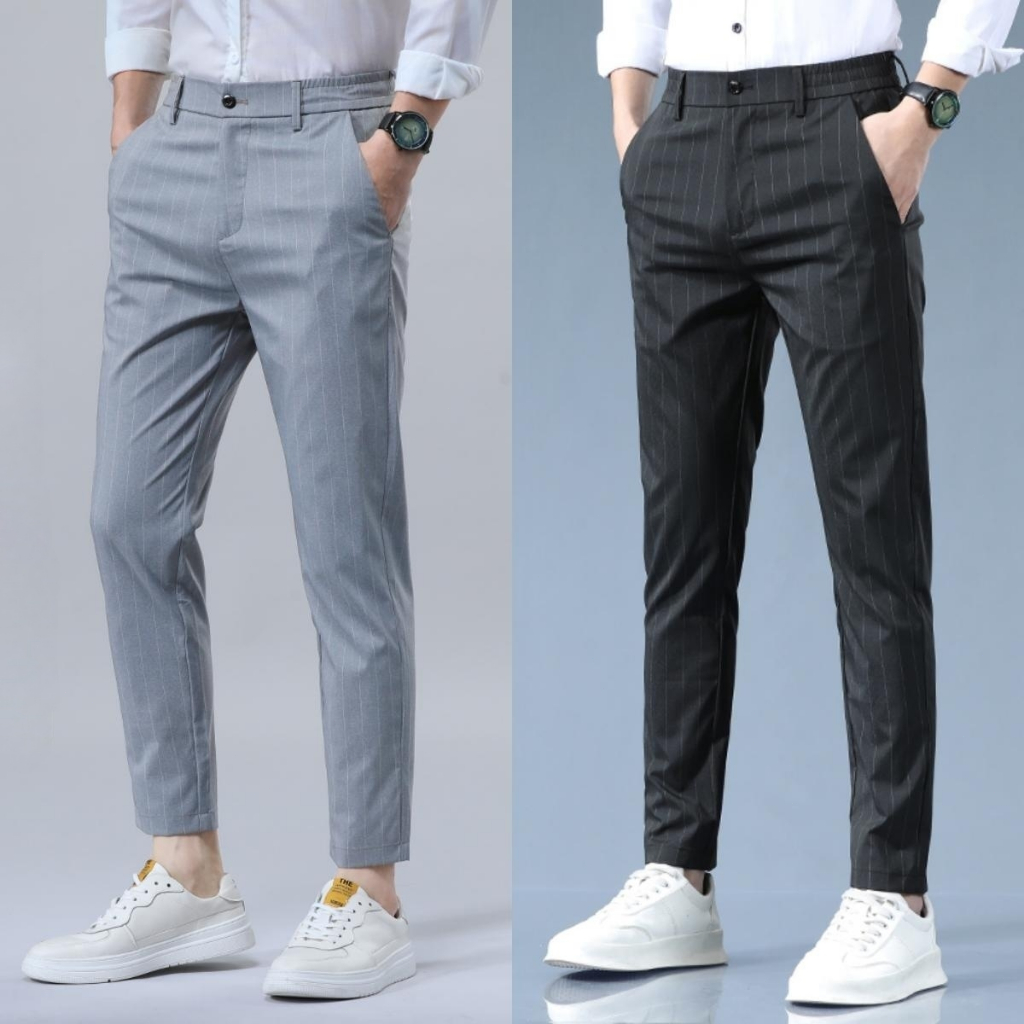 Korean Formal Pants Men 2026.Men's Pants Stripe Casual Korean Pants For Men Slacks & Formal For ...