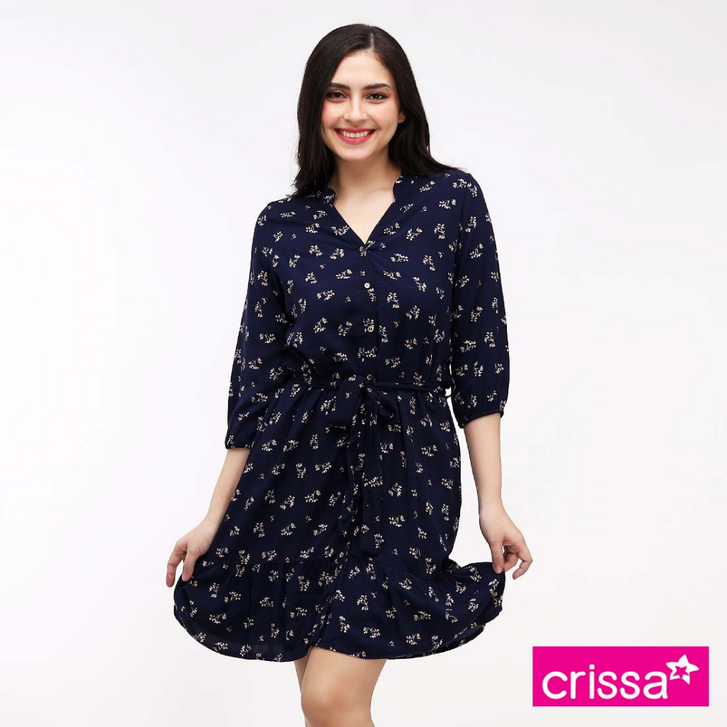 Crissa Woven Printed 3/4 Dress CLDT18-0128 | Shopee Philippines