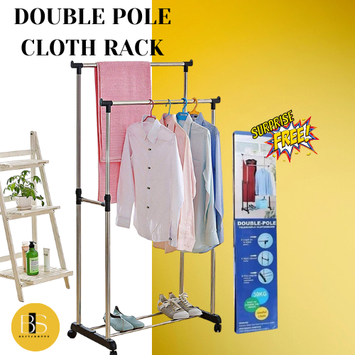 Double Pole Telescopic Clothesrack Good Quality Bar Clothes Hanger ...