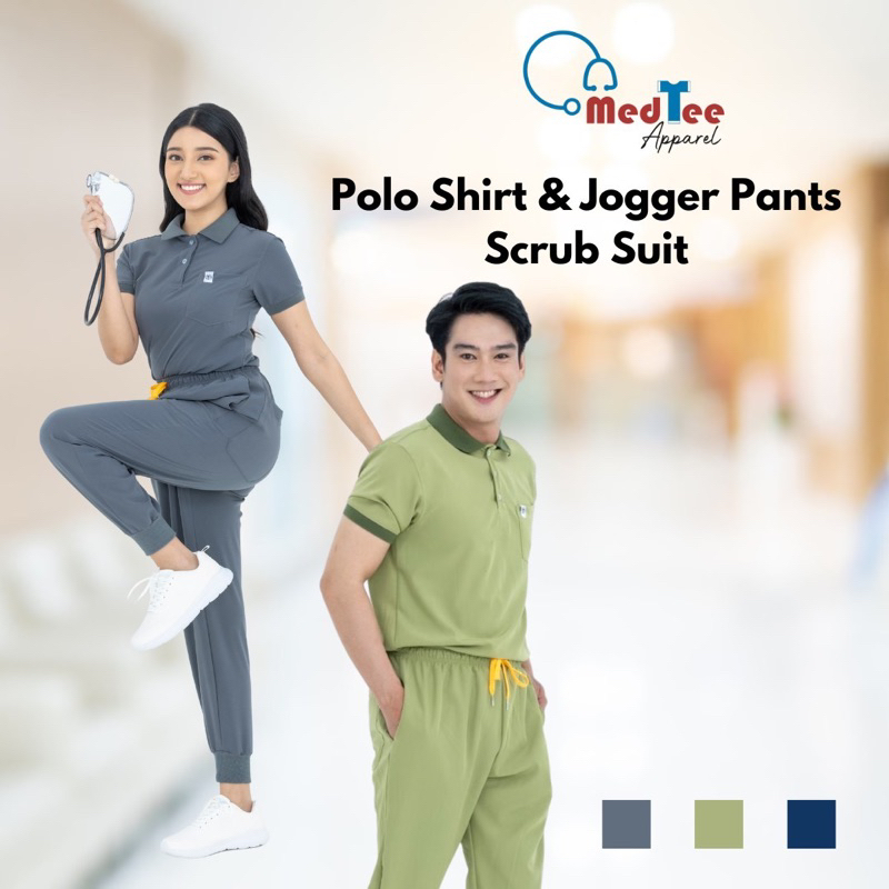 MEDTEE SCRUB SUIT SET Premium Medical Apparel with Cool Flex Polo
