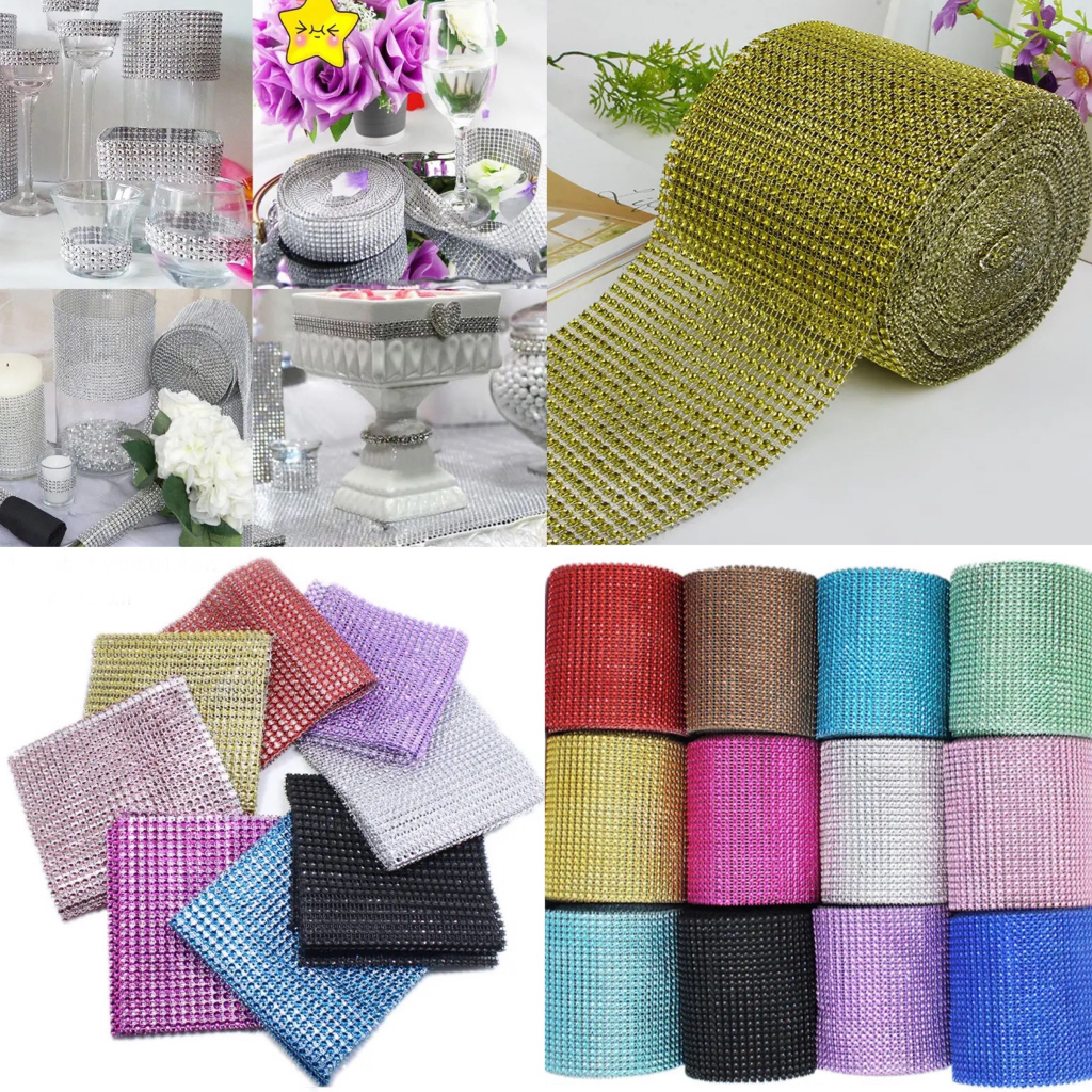 Rhinestone Mesh Ribbon 24 rows cake decorating mesh diamond mesh ...