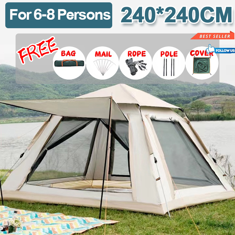 Camping Tent 1/2/3/4/5/6/8/12 Person Automatic Pop-Up Outdoor ...