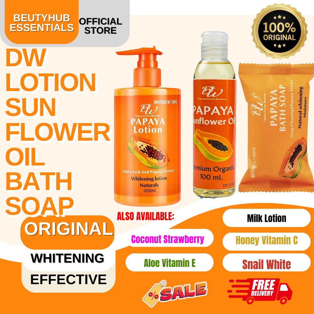 DW Lotion Sunflower Oil Bath Soap Glutathione Papaya Extract Cocoberry