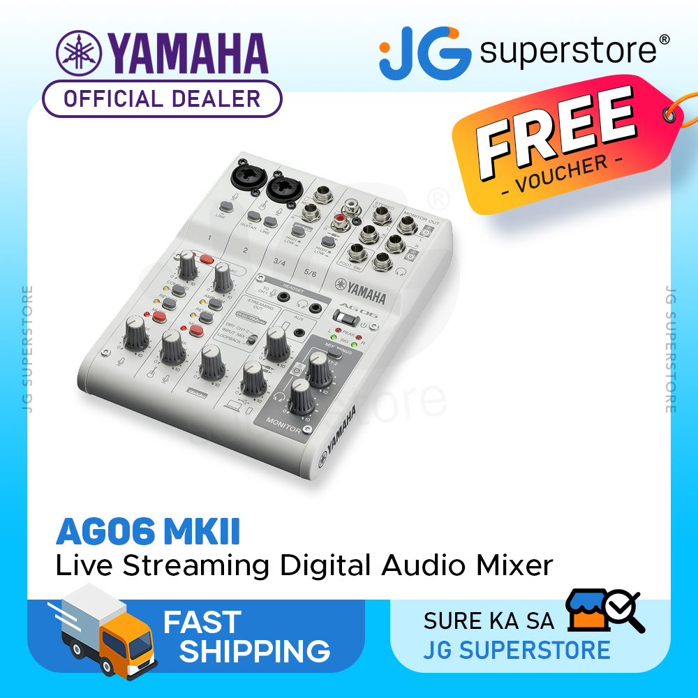 Yamaha AG06 MK2 6Channel Audio Mixer w/ XLR 3 Pin, 6.35mm 3.5mm TRS