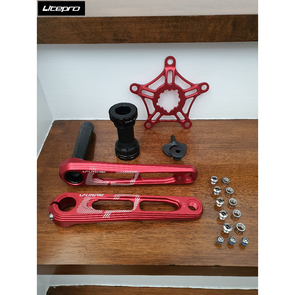 LP LITEPRO Elite Featherlight Hollowtech Hollow Crank Pure Alloy Cranks ...