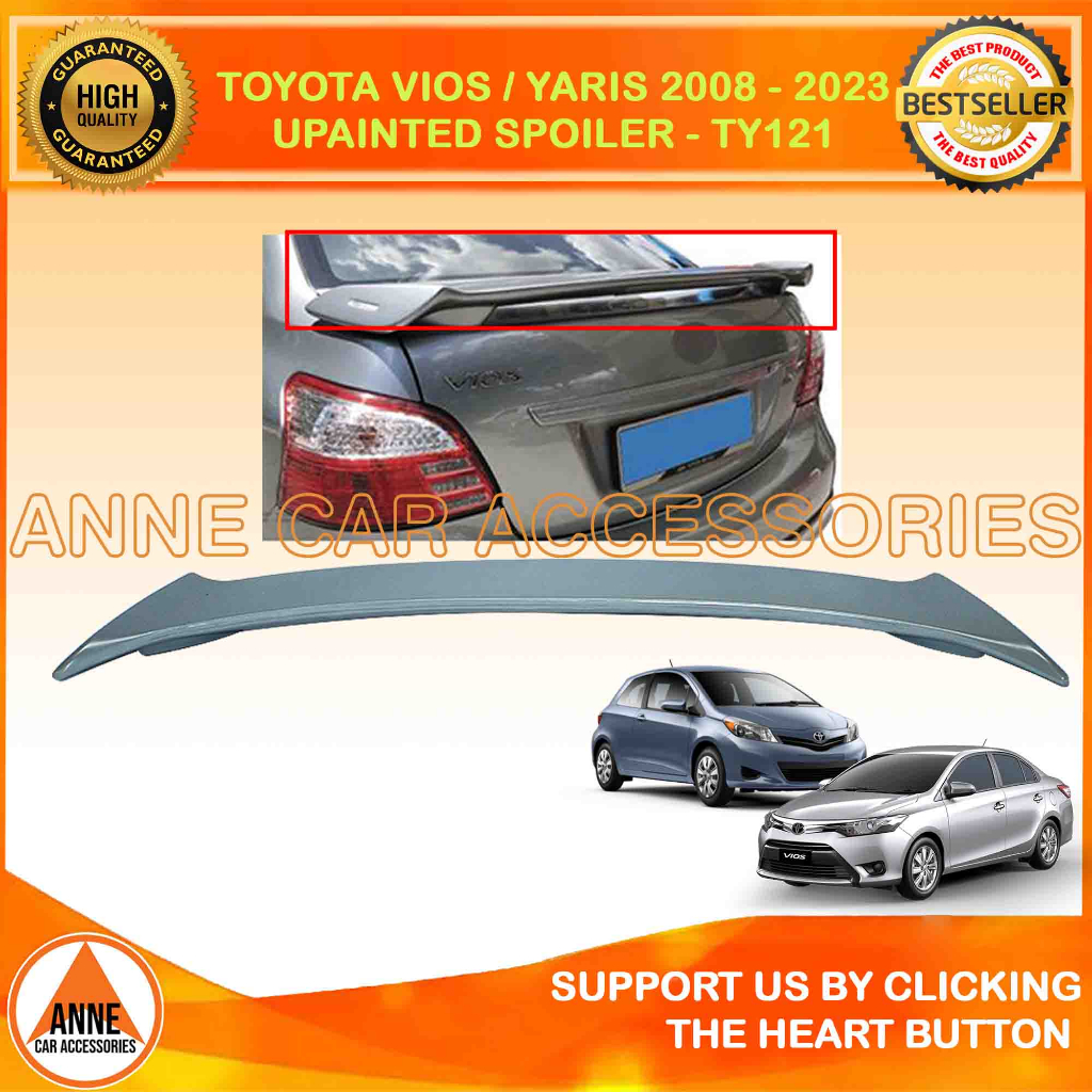 High Quality Unpainted Spoiler for Toyota Vios Yaris 2007 - 2013 Model ...