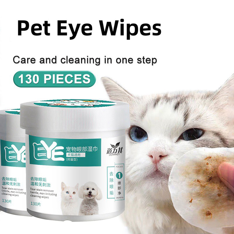 Dorrikey Pet Eye Wipes Dog Cat Eye Cleaner Wet Wipes Pet Eyes Stains ...