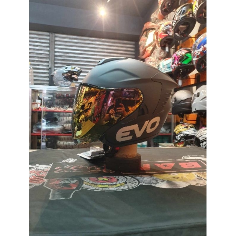 EVO HELMET RX5 MATTE BLACK HALF FACE WITH CLEAR LENS Shopee Philippines