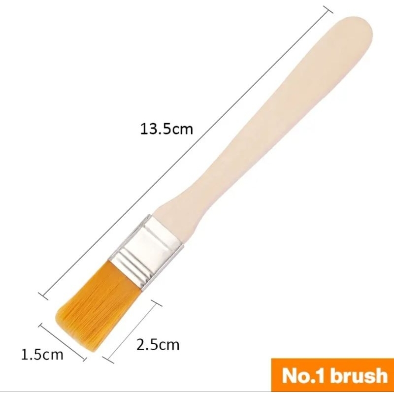 Nylon Flat Brush for Varnishing Painting Yellow Color Flat Synthetic