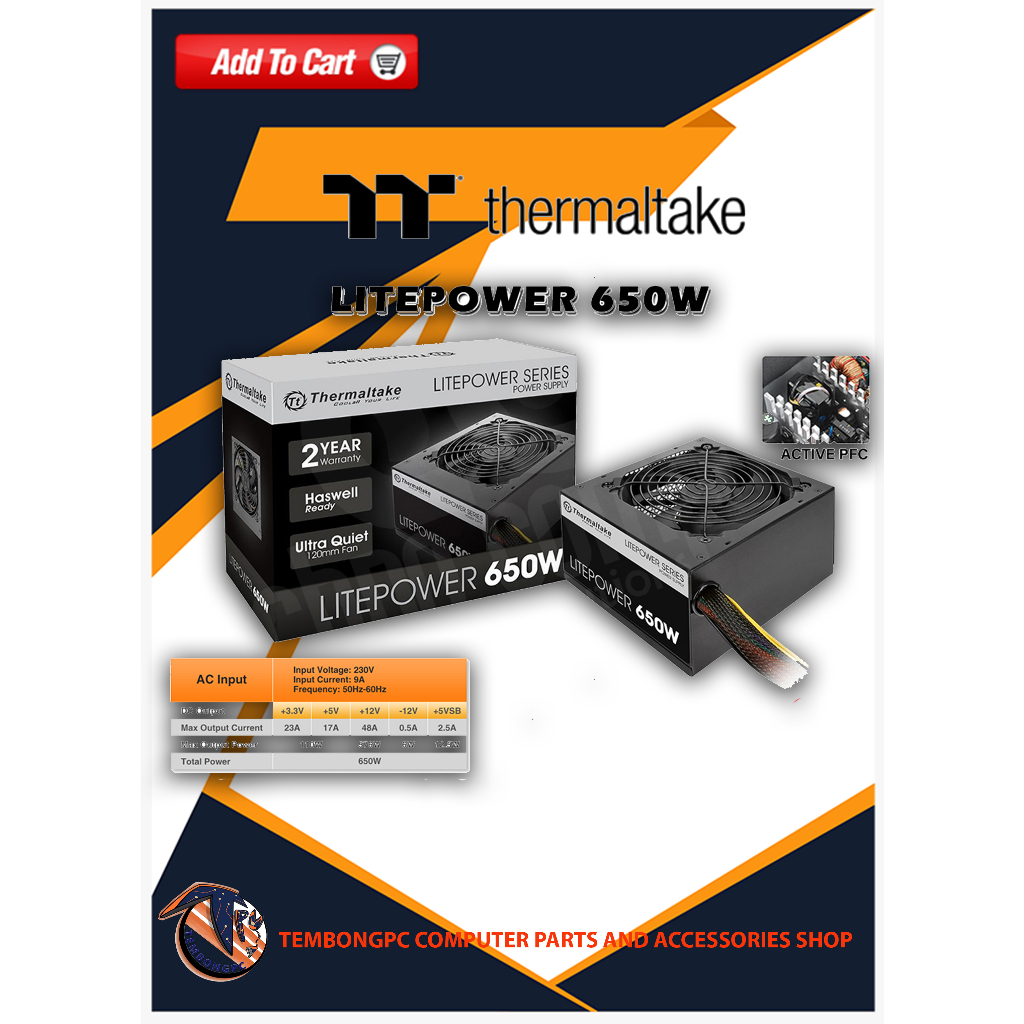 Thermaltake Tr2 Lite Power Series 550 650 750 Watts 80 Shopee Philippines 3320