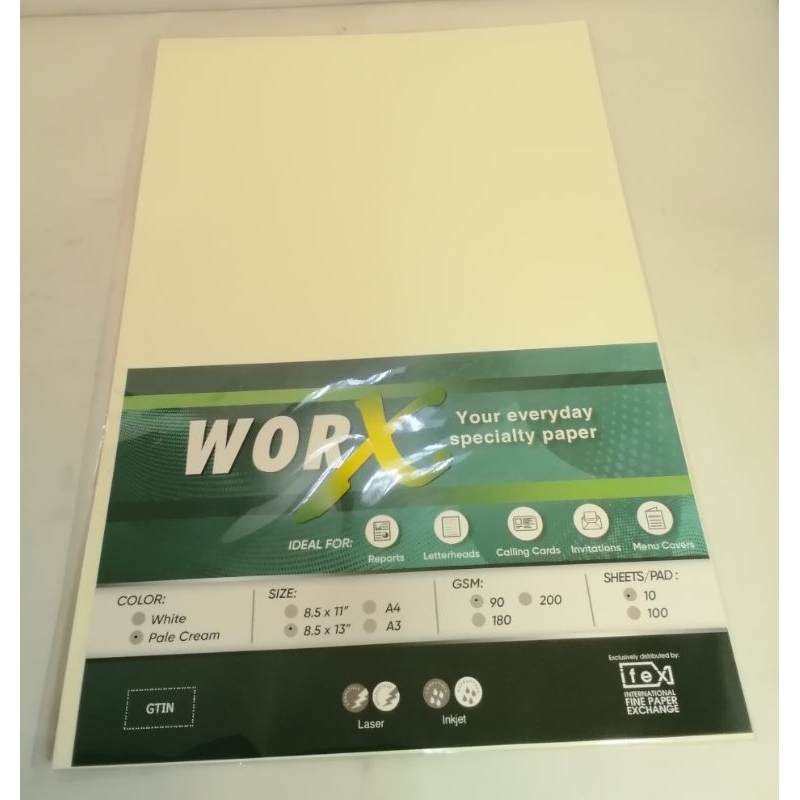 1PACK WORX SPECIALTY PAPER LONG SIZE (10 SHEETS) | Shopee Philippines