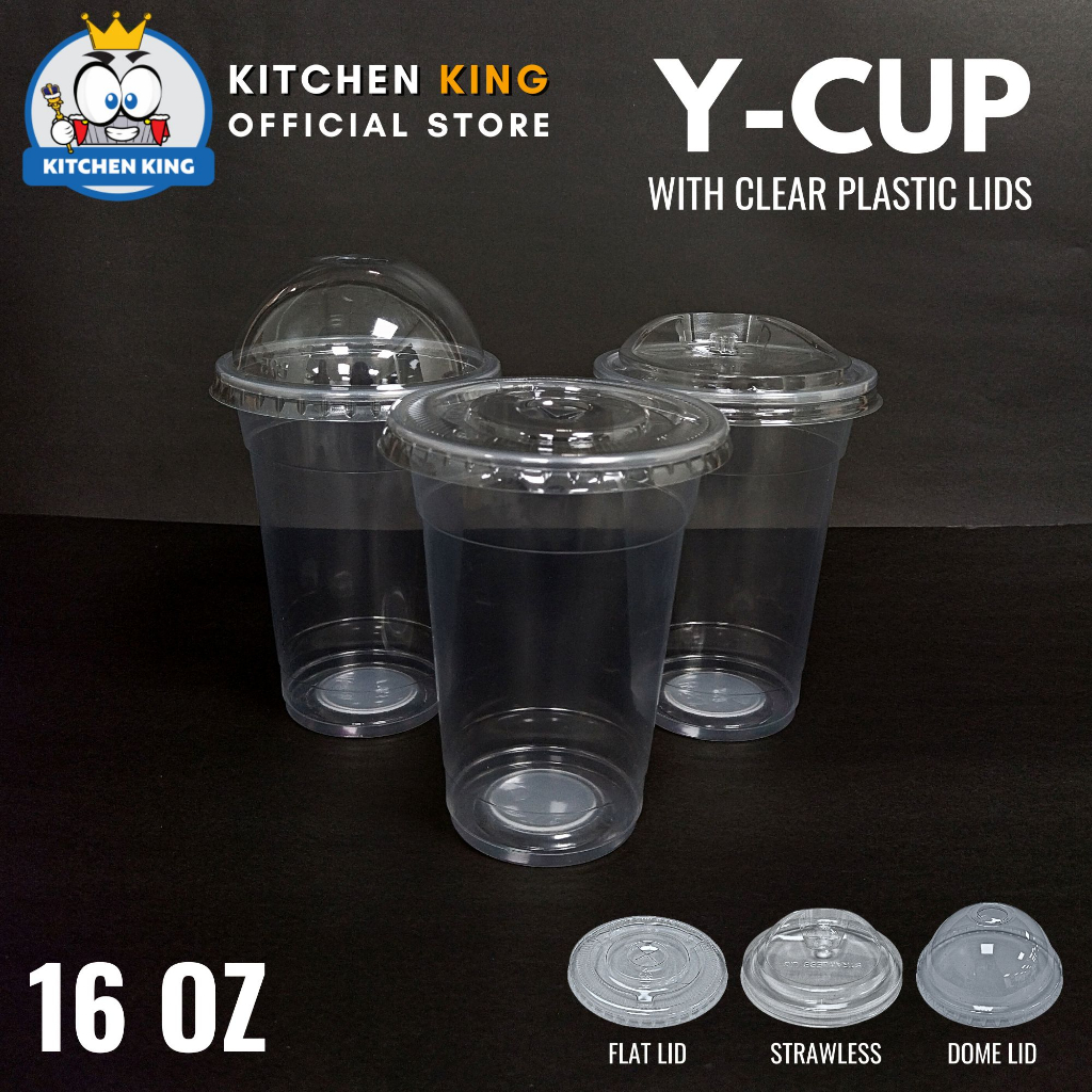 100pcs Y Cup Plastic Pp Milk Tea Cup 12oz 16oz 22oz Flat Lid Strawless Lid Dome Lid 1484