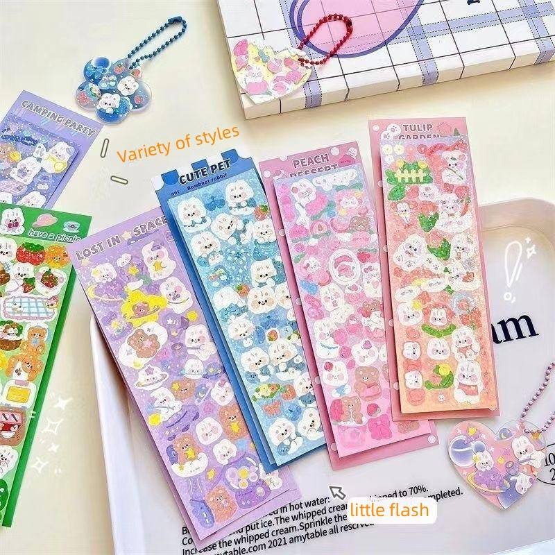 10Pcs DIY Cute Stickers Cartoon Girl Fantasy Shiny Decorative Girly ...