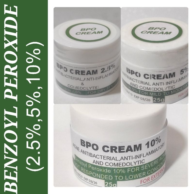 (10g100g)BENZOYL PEROXIDE CREAM (2.5,5,10)ClinicUse ACNE