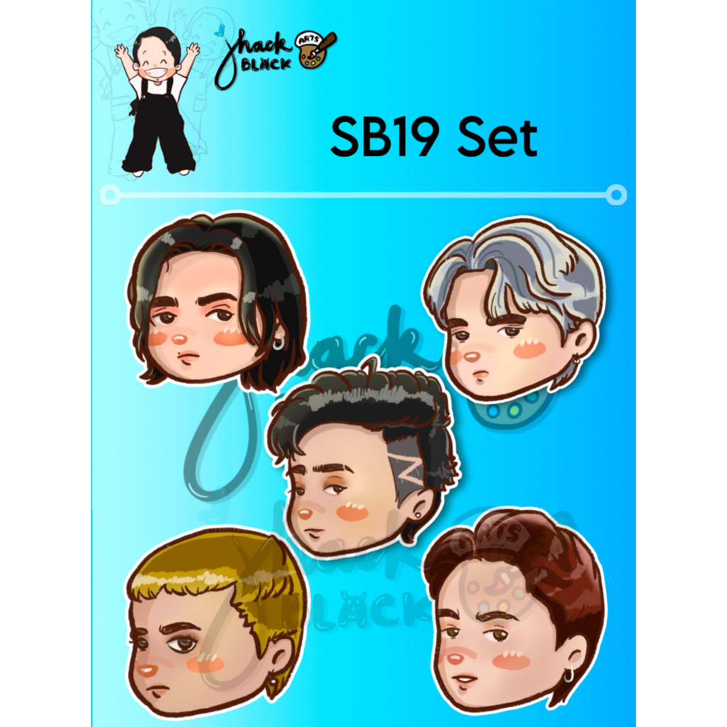 SB19 CUTE HEAD CUT FAN ART VINYL DIE CUT STICKER (SET) Shopee Philippines
