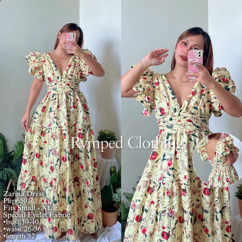 RVMPED Zarina Printed Eyelet Dress | Shopee Philippines