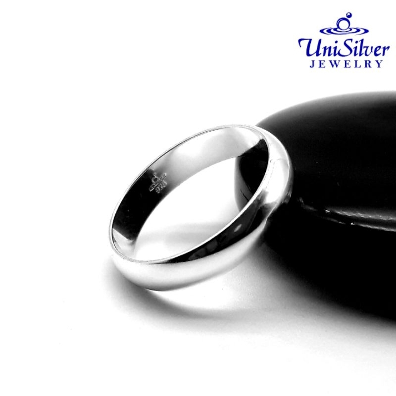 Unisilver 925 Sterling Silver Wedding Band Ring (WR106) Shopee