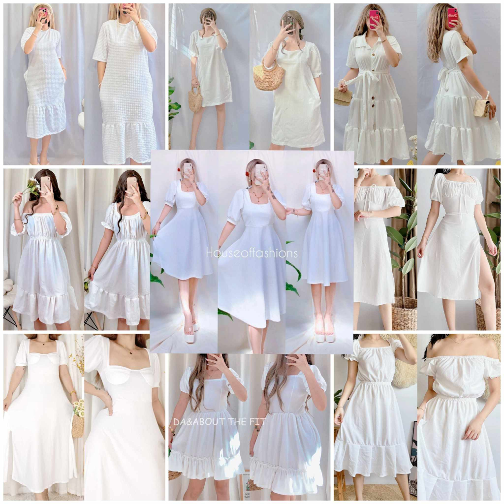 CASUAL FORMAL WHITE DRESS Shopee Philippines
