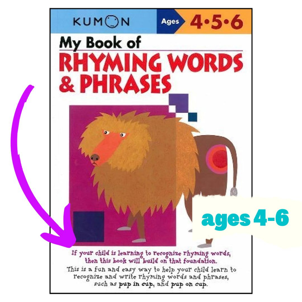 kumon-workbook-my-book-of-rhyming-words-and-phrases-for-ages-4-to-6-singles-brand-new