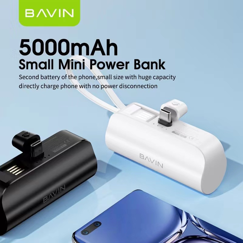 Bavin Pc012 Pc013 5000mah Mini Fast Charging Portable Power Bank Built In Cable Shopee 6009